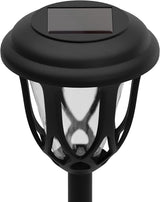 EMMA + OLIVER Carney Set of 8 Black Flared Solar LED Lights, Decorative Solar Powered Landscape Lighting for | Lumora