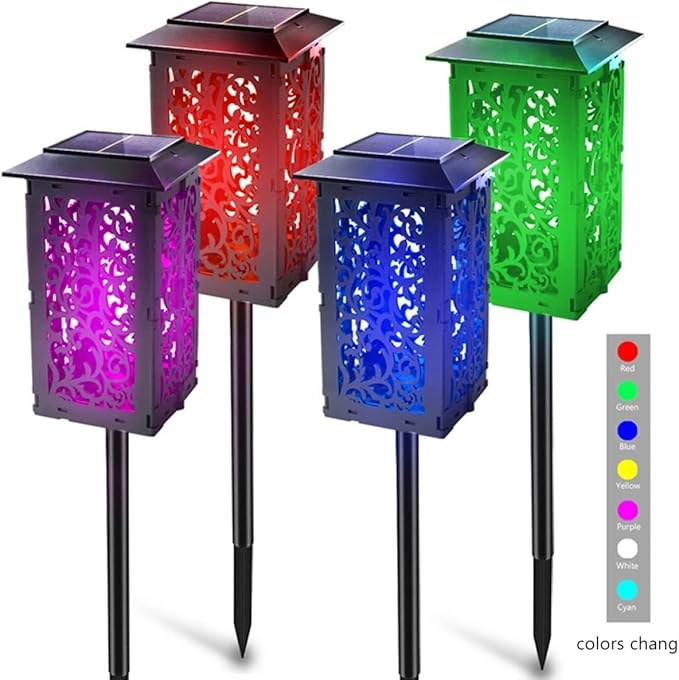 Solar Garden Path Lights Outdoor Waterproof LED Lawn Landscape Lighting for Patio Yard Decor