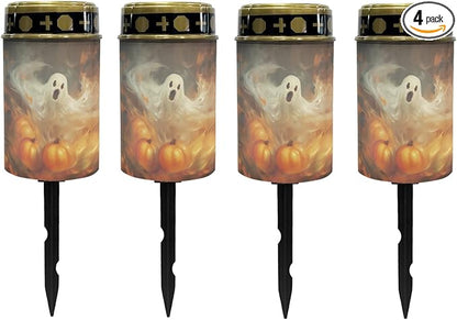 Halloween Ghost Solar Garden Lights Walkway Solar Lights Landscape Solar Lantern Outdoor Waterproof Halloween Decor Solar Pathway Lights Solar Walkway Lights Outdoor Table Lamp