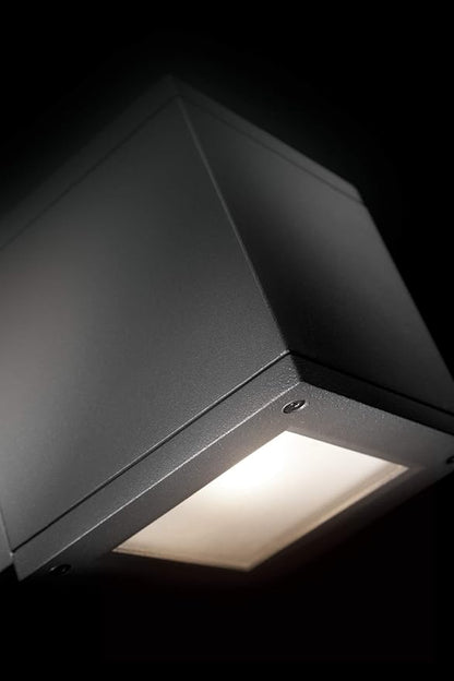 WAC Lighting WS-W2505-AL Rubix LED Outdoor Wall Light Fixture, Double Light, 3000K, Brushed Aluminum