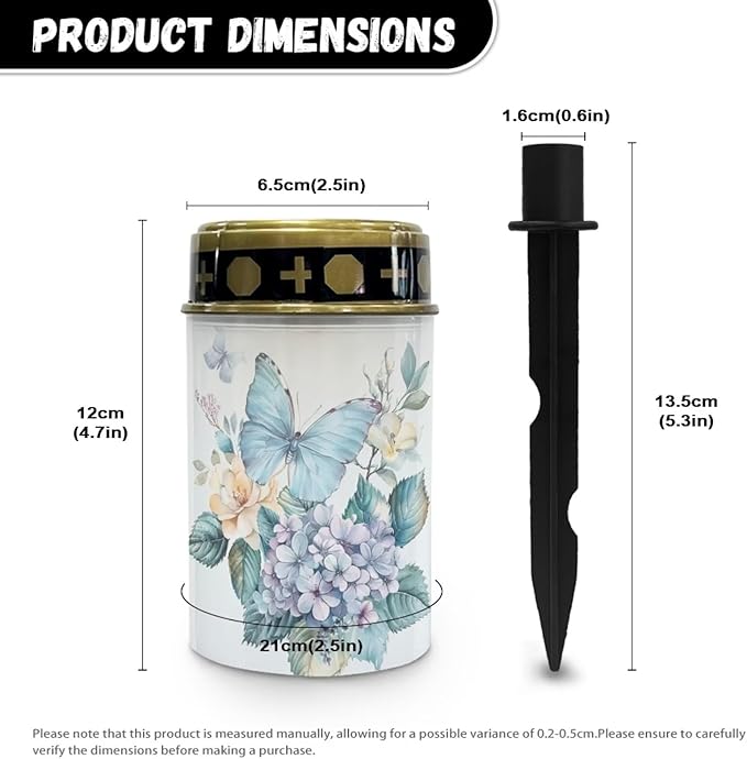 Butterfly Floral Cemetery Solar Lights for Grave 2 Pieces LED Solar Powered Outdoor Lights for Grave Yard Garden Decorative Solar Lights Waterproof Memorial Solar Lights for Loved Ones