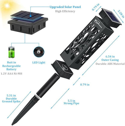 ELEOPTION Waterproof Pathway Garden Solar Lights Floor Lamps Bright LED with Stainless Steel Stake Decorative LED for Landscape Path Walkway Patio Lawn Christmas (Pack of 4)