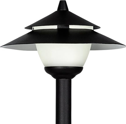John Timberland Pollack 15" High Modern Outdoor Landscape Path Lights Porch House Exterior Outside Set of 2 LED Bulb Weatherproof Black Metal Glass Shade Front Door Patio Garage Home Deck