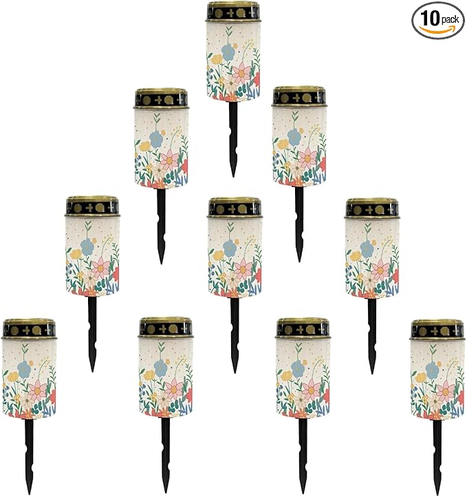 Floral Solar Lights Outdoor for Walkway Solar Pathway Lights Waterproof Solar Lantern Landscape Lighting Solar Garden Lights Pathway Decorations for Yard Patio