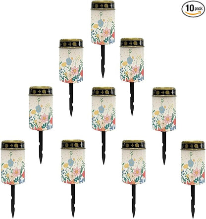 Floral Solar Lights Outdoor for Walkway Solar Pathway Lights Waterproof Solar Lantern Landscape Lighting Solar Garden Lights Pathway Decorations for Yard Patio