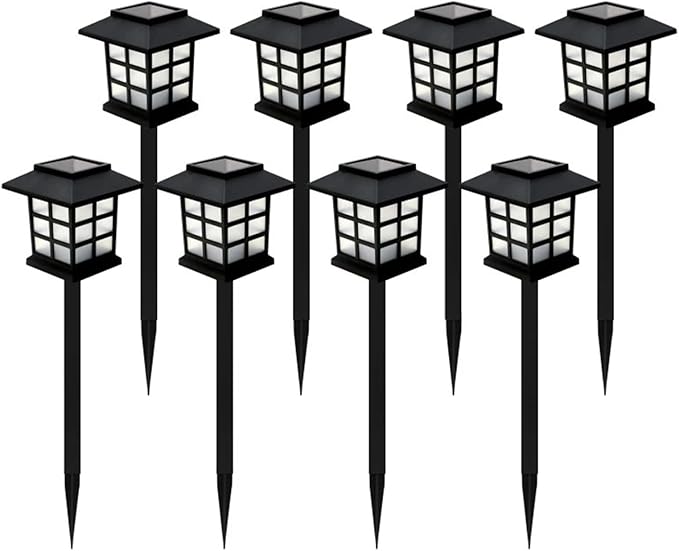 Solar Pathway Lights, 2/4/6/8Pcs Waterproof Outdoor Lawn Lamps, Decorative Landscape Lighting for Garden Yard & Walkways, Auto On/Off(White,4 pcs)
