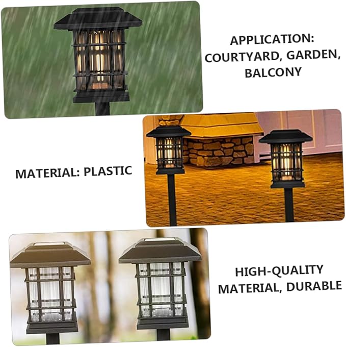 Outdoor Waterproof Solar Pathway Lamps 4-Piece Set Decorative LED Ground Lights for Garden Yard Lawn and Patio