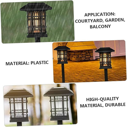 Outdoor Waterproof Solar Pathway Lamps 4-Piece Set Decorative LED Ground Lights for Garden Yard Lawn and Patio