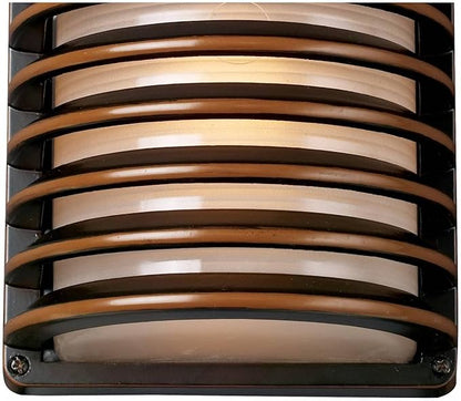 John Timberland Bronze Grid Modern Industrial Outdoor Wall Light Fixture 10" Frosted Glass Shade for Exterior Barn Deck House Porch Yard Patio Outside Garage Front Door Garden Home Roof Lawn