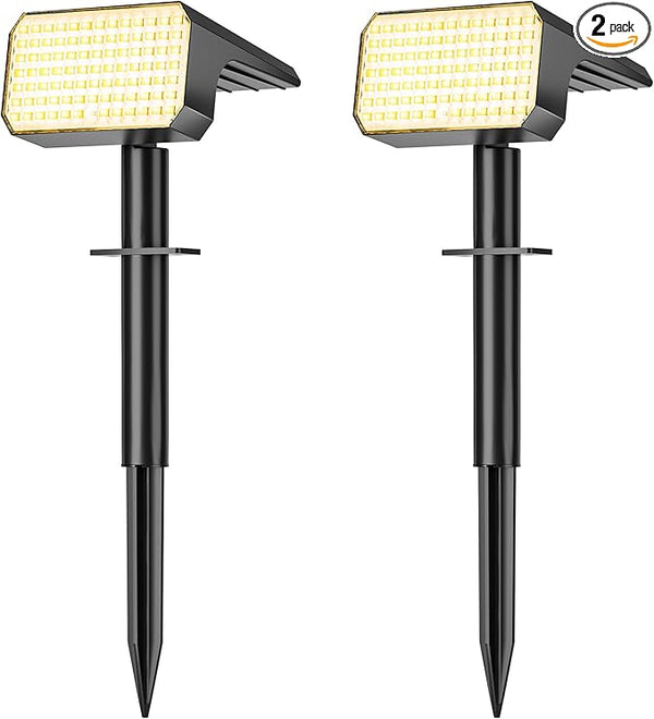 LANSOW Solar Spot Lights Outdoor Waterproof IP67, (2 Pack/90 LED/4 Modes) Solar Landscape Spotlights, 2-in-1 Solar | Lumora