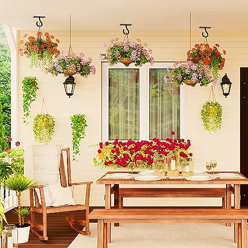 4Pack 2.5In Ceiling Hooks for Hanging Plant, Wall Hanger Plant Holder Black
