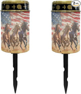 US Flag Horse Solar Lights Outdoor Garden Lights Waterproof Horse Pathway Lights Solar Powered Lantern Landscape | Lumora