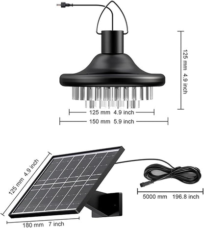 Solar Outdoor Motion Sensor Light Auto Dusk to Dawn IP65 Waterproof 3 Working Modesfor Patio Barn Garden Pathway Yard Lawn Balcony Chicken Coop Bullpen Pig Pen Stables Tents