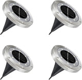 SagaSave 4 Pcs Solar Light with 8 LED Light Beads Outdoor Waterproof Garden Light Pathway Disk Bright in Ground | Lumora