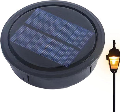 Garden Light Solar Top Replacement Round Box, Solar Replacement Top of Solar Lantern Battery Box, Solar Lights Replacement Top, Waterproof Round Solar Panel Lights