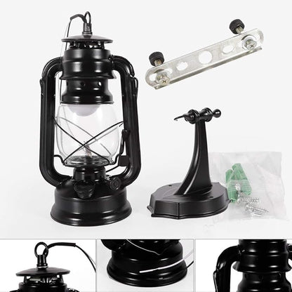 FIKNEE Rustic Wall Lantern Light - Retro Antique Vintage Lamp - Porch & Outdoor Wall Sconce - Black