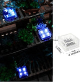 Outdoor 4 Pack Ice Cube Bricks Rocks Lights Solar Powered LED In Ground Pathways Patio Yard Garden Glow Lights Decor | Lumora