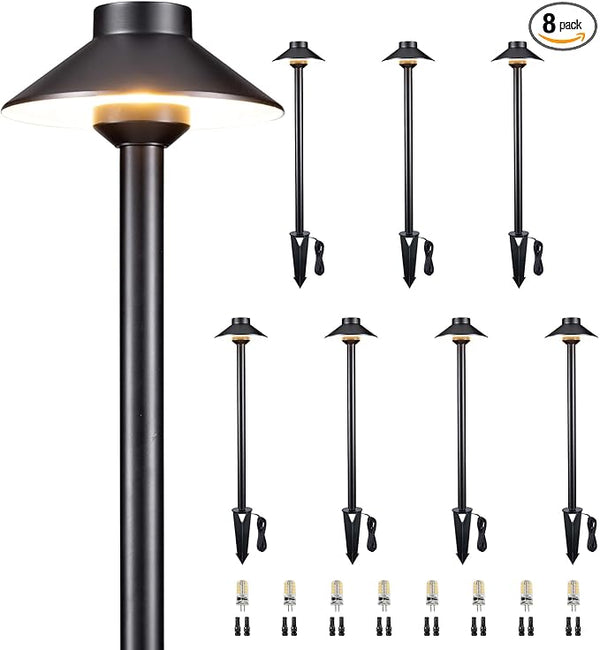 Gardenreet Brass Low Voltage Path Lights - 12V LED Landscaping Pathway Light IP65 Waterproof, Wired Walkway | Lumora