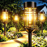 Amzarp 12 Pack Solar Garden Lights, Outdoor Bright LED Solar Pathway Lights