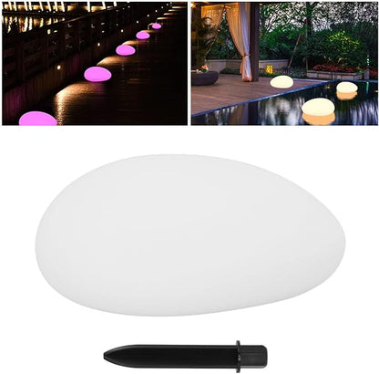 Solar Garden Light, Solar Pathway Lights Color Changing Outdoor Waterproof PE 1500mAh Colorful Light Stone Landscape Lamp for Pathway Lawn