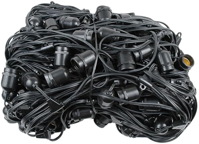 Novelty Lights 330 Feet Heavy Duty Light String with 165 Suspended E26 Sockets - Outdoor Security Flood Light | Lumora