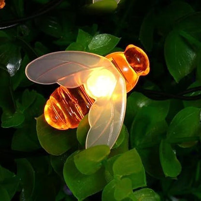 Bee String Lights, 33Ft 80 Led Bee Shape Fairy Battery Operated String Lights for Garden, Patio, Lawn Decoration (Warm White)