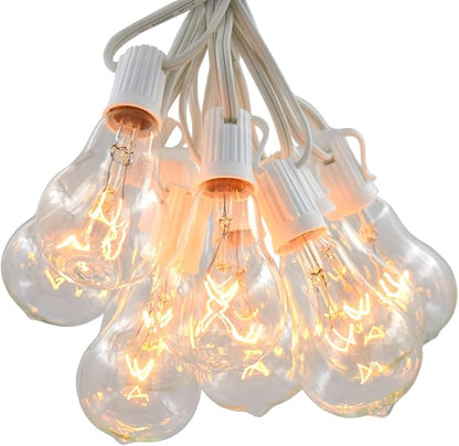 Hometown Evolution, Inc. Vintage Edison Outdoor String Lights (PS50 Clear - White Wire, 10 ft)
