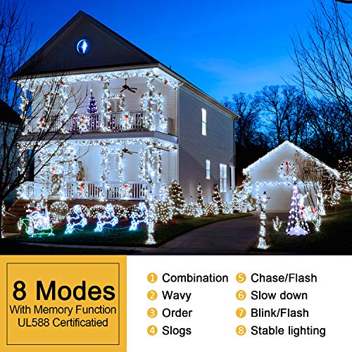 JMEXSUSS 500 LED Christmas Tree Lights Outdoor Indoor, White