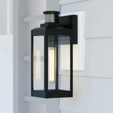 VAXCEL Kinzie Outdoor Porch Light, 5" W x 13.75" H Black Outdoor Lantern, Motion Sensor Wall Light for Porch | Lumora