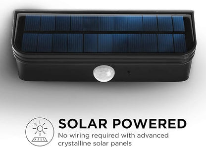 Home Zone Security Solar Step Lights - Motion Sensor LED Outdoor Deck and Step Lights with No Wiring Required, 2-Pack, Black (ELI0989V)
