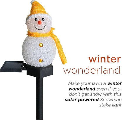 Solar Garden Lights Snowman Solar Christmas Light,Waterproof Snowman Shape Outdoor Solar Garden Stake Light,Decorative Solar Pathway Light LED Snowman Light for Patio Yard (Color : Orange)