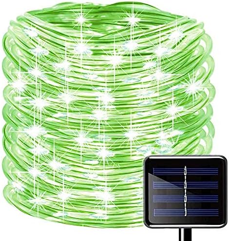 Solar Rope Lights Outdoor, 23ft 50LED Outdoor Rope String Lights Waterproof Copper Tube Wire String Lights for Garden,Yard, Path, Fence, Stairs, Backyard, Patio (Green)