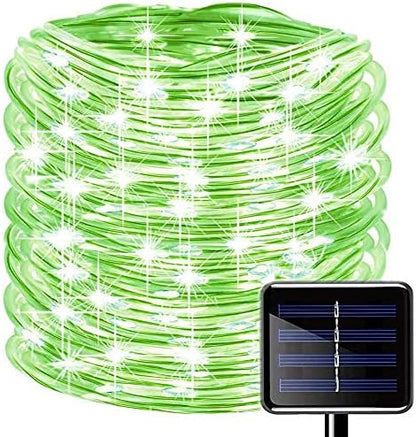 Solar Rope Lights Outdoor, 23ft 50LED Outdoor Rope String Lights Waterproof Copper Tube Wire String Lights for Garden,Yard, Path, Fence, Stairs, Backyard, Patio (Green)