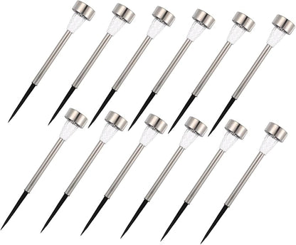 Yardwe 12pcs Solar Powered Landscape Lighting Lights Pathway Solar Outdoor Decor Stake Lights Garden Landscape Kit