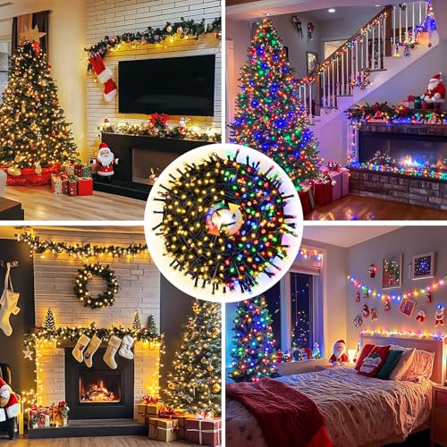 JMEXSUSS 200 LED Color Changing Christmas Lights, Warm White & Multicolor