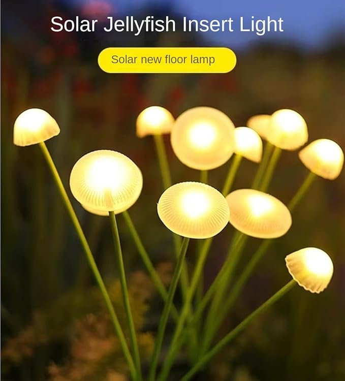 QUQUQ Solar Pathway Lights Solar Jellyfish Stake Lights IP65 Waterproof Outdoor Garden Light Yard Patio Decor