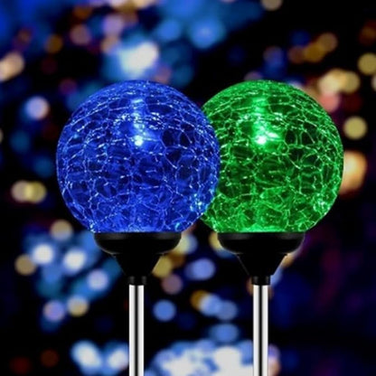 Vaguelly Solar Glass Ball Landscape Light LED Lawn Lamp Solar Powered Color Changing Ground Plug for Garden Path Outdoor Lighting