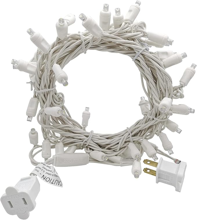 Christmas Lights 50 LED 17FT Commercial Mini LED String Lights, 120V UL, White Wire Xmas Lights for Indoor & | Lumora