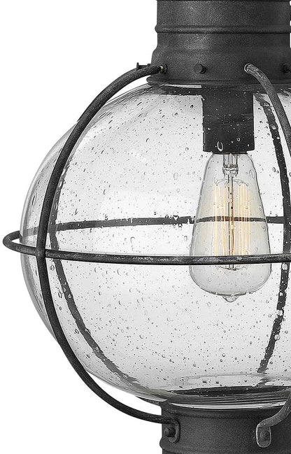 Hinkley Cape Cod 2205DZ Large Outdoor Wall Mount Onion Lantern - Clear Seedy Glass, Wet Rated - Aged Zinc