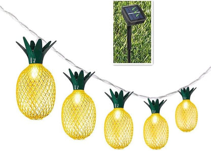 BIMEE Pineapple Solar String Lights 15ft 20 LEDs Waterproof Solar Powered Fairy String Lights Hanging Lights for Outdoor Garden Patio Landscape Home Wedding Birthday Party Decoration (Warm White)