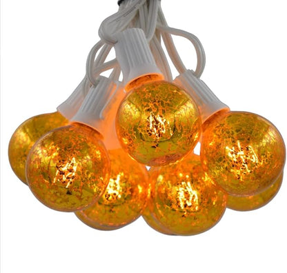 Hometown Evolution, Inc. Gold Outdoor Patio String Lights (10 ft, G50 Gold 2" Bulbs - White Wire)