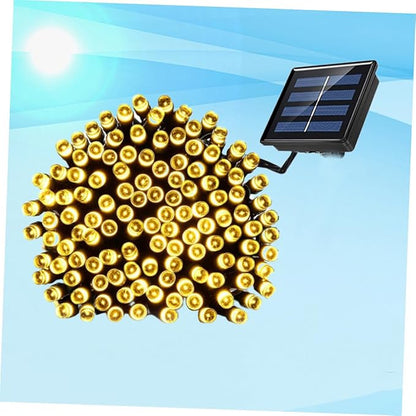 Solar Powered LED String Lights Beads Warm White Outdoor Decorative Lamps for Garden Lawn Patio Parties