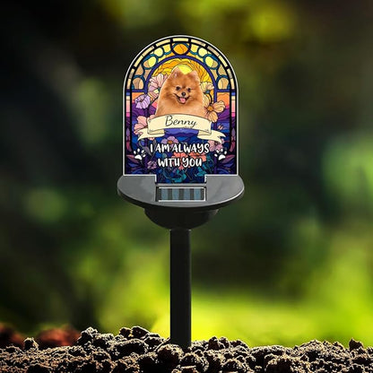 Personalized Photo Solar Light - Custom 'I'm Always with You' Garden Light - Sympathy Gift for Family Member or Pet Loss Memorial