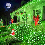 JMEXSUSS Green Christmas Net Lights Outdoor, 360 LED, 12ft x 5ft, Plug in