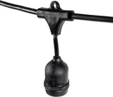 100-ft 50 Suspended Sockets E26 Commercial Patio Light Stringer, Heavy Duty - Outdoor Security Flood Light | Lumora