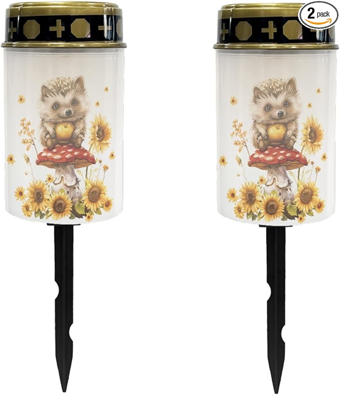 Hedgehog Sunflower Solar Lights Outdoor for Men Women Solar Pathway Lights Waterproof LED Solar Lantern Landscape Lighting Decoration,Solar Garden Lights