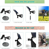 URPOWER Solar Lights Outdoor, 2-in-1 Waterproof Adjustable Solar Spotlights Outdoor Wall Light, Dusk-to-Dawn Solar | Lumora