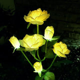 GONIMY Outdoor Realistic Solar Powered Rose Flower Lights Stake,2 Pack 10 Rose Solar Garden Decorative Waterproof | Lumora