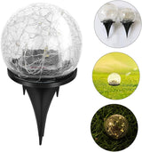 Kisangel Solar Cracked Globe Ground Light Warm Yellow Outdoor Garden Buried Lamp for Pathway Patio Lawn Decor Solar | Lumora