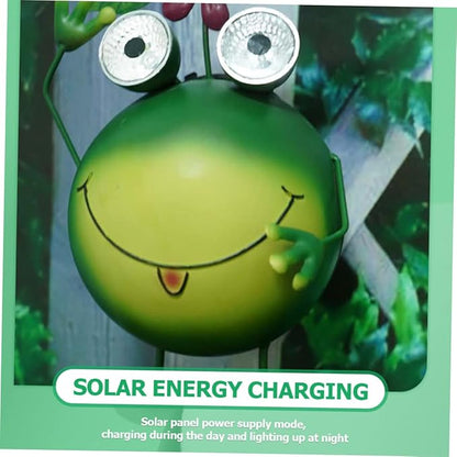 VANZACK Solar Light Frog Garden Decor Outdoor Solar Pathway Light Wrought Iron Craft for Lawn Courtyard and Landscape Lighting for Garden Decoration